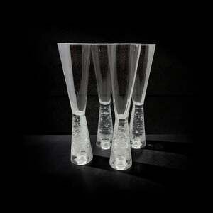 Set Of 4 Littala Arkipelago Champagne Flutes Glasses 9" Timo Sarpaneva-elegant